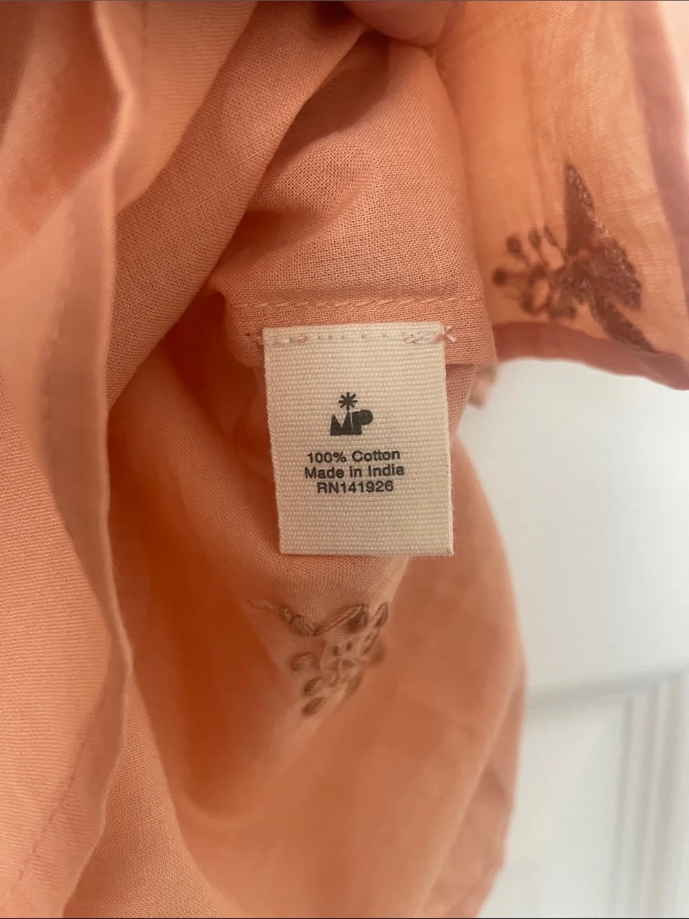 Misha and Puff Kurta Dress Peach Embroidered 1Y (NWT)